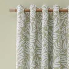 Image of Catherine Lansfield Sorrel Leaf 66x90 Inch Fully Reversible Eyelet Curtains Two
