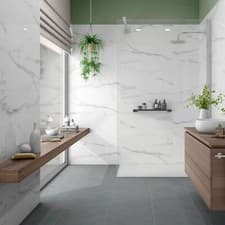 Image of Marble Effect Rectangular Ceramic Wall Tile 33.5 x 55cm Kitchen Bathroom Modern