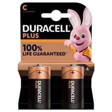 Image of Duracell C Battery Plus Alkaline Batteries, LR14 MN1400, 100% Power, Long Expiry