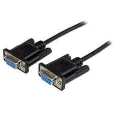 Image of StarTech 2m Black DB9 RS232 Serial Null Modem Cable F/F