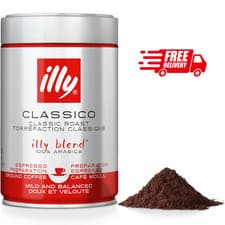 Image of illy Coffee - Classico Ground Coffee - Medium Roast - 100% Arabica Coffee -250g