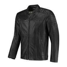 Image of Rusty Stitches Cooper Motorbike Motorcycle Leather Jacket Black