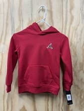 Image of Jordan Essentials Embroidered Logo Hoodie Boys Size (4-6) Red Pockets Casual
