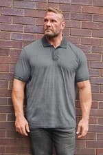 Image of BadRhino Big & Tall Grey Striped Polo Shirt