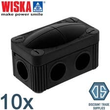 Image of 1x x2 5x 10x Wiska Combi 206/5 Weatherproof Outdoor Junction Box Black IP66