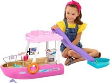 Image of Barbie Dream Boat with Pool and Slide, Playset Includes 20+ Pieces Like...