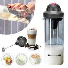 Image of Milk Frother Automatic Coffee Hot & Cold Warmer Whisk Electric Mixer Jug Cup
