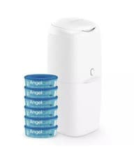 Image of Angelcare Nappy Disposal System & Cassettes Nappies/Diapers Cleaning Bin 6Pk