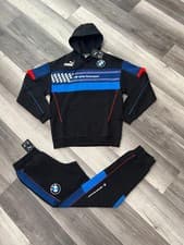 Image of PUMA BMW MOTORSPORTS Men's 2 Piece Tracksuit Black Hoodie and Pants Size Small