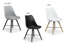 Image of Julian Bowen Kari Black, White and Grey Faux Leather Dining Chair