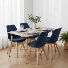 Image of Modern Velvet Dining Chairs Set of 4/2/1 Kitchen Living Room Chair Wooden Legs