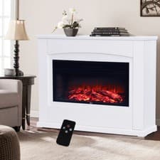 Image of Modern Electric Fire Suite - 30"/34" Remote Inset Fireplace with Surround