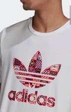 Image of Adidas Originals Mens Size Large L Trefoil T Shirt WxE Infill Tee Shirt White