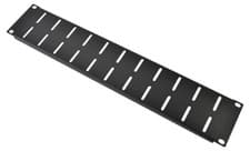 Image of 19" 2U Air Vent Rack Panel with Black Finish & Strengthening Flange