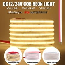 Image of 12V 24V Neon COB LED Strip Lights High Density Flexible Tape Cabinet Light IP67