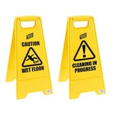 Image of "A" Frame Wet Floor & Cleaning In Progress Warning Hazard Sign