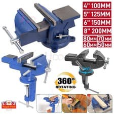 Image of Heavy Duty Bench Vice Swivel Base Workshop Engineers Vice Vise Clamp Jaw Work