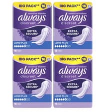 Image of Always Discreet Sensitive Bladder Incontinence Pads Long Plus Pad Thin - 64 Pack