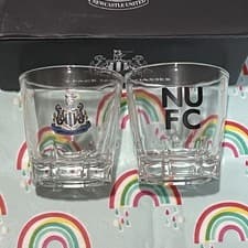 Image of Official Newcastle United Set Of 2 Boxed Shot Glasses - Castore