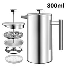 Image of 350/600/1000ml French Cafetiere Coffee Maker Stainless Steel Coffee Plunger UK*~