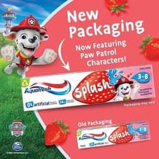 Image of Aquafresh Splash Kids Toothpaste 75ml | Strawberry Flavor | For Ages 3-8 Years