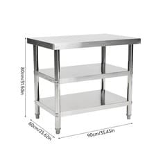 Image of Stainless Steel Commercial Kitchen Catering Prep Table, 3Tier Durable Prep Table