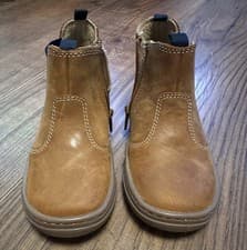 Image of Infant Boys Size 6 John lewis Leather Zip Up Brown Tan Coloured Chelsea Boots