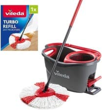 Image of Vileda Turbo Microfibre Mop and Bucket Set with Extra 2-in-1 Head Replacement