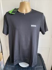 Image of HUGO BOSS MATTEO BERRENTTINI SLIM FIT PERFORMANCE TEE BLACK SZ MED BNWT RRP £99