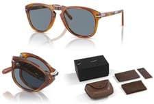 Image of Persol Steve McQueen 714 Folding Blue Lens Sunglasses for Men