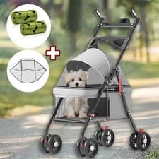 Image of Pet Stroller Dog Cat Puppy Pram Pushchair Travel Cart Jogging Buggy Carrier NEW