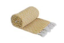 Image of 100% Cotton Woven Diamond Geometric Scandi Sofa / Bed Throw in 4 colours 3 Sizes