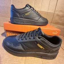 Image of Puma Court Classic Trainers UK9, in Black/Gold with SoftFoam+ Cushioning - New