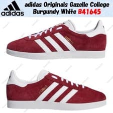 Image of adidas Originals Gazelle College Burgundy White B41645 Men's Size