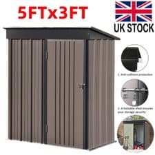 Image of 5X3ft Metal Garden Shed Outdoor Storage House Tool Organizer Box Lockable Door