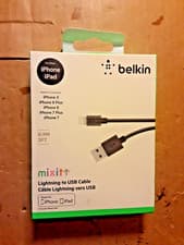 Image of Belkin Boost Charging Cable WITH USB Connector for iPhone/iPad Black