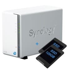 Image of Synology DS223J NAS 2-Bay Dual SSD 240GB (2x120GB) SATA Ethernet LAN IP