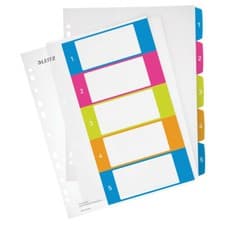 Image of Leitz Multicolour Index Printable WOW PP A4+ tabs 1-5