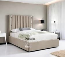 Image of Darson Double King heavenly Ottoman gas lift Bed Frame Plush Velvet Upholstered
