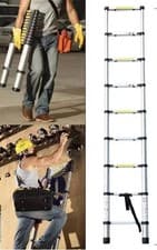 Image of 3.2m Telescopic Ladder Stainless Steel Convenient Extendable Folding Ladder