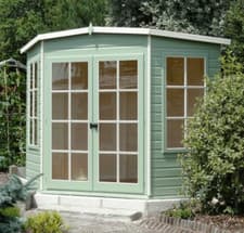 Image of 8x8 SUMMERHOUSE GARDEN SUN ROOM OFFICE SHIPLAP WOODEN DOUBLE DOOR OUTDOOR 8ft