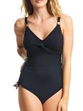 Image of Fantasie Ottawa Swimsuit Twist Front Adjustable Leg Swimming Costume Swimwear