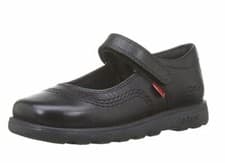 Image of Kickers Fragma POP Little Girls Black Leather Shoes