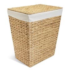 Image of Water Hyacinth Laundry Basket 83L Rectangular Hamper With Liner Storage