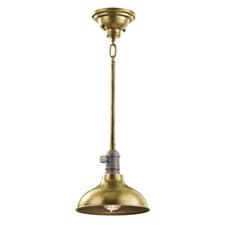 Image of 1 Bulb Ceiling Pendant Light Fitting Natural Brass LED E27 60W Bulb