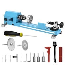 Image of Mini Lathe Wood Lathe Machine Multi-Purpose Type Lathe Milling Cutting Grinding