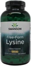 Image of Swanson Lysine, 500mg Free-Form, 300 caps - Exp. 01/29