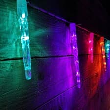 Image of Factory Seconds: 72 LED 6.9m 24 Icicle Shape Christmas Chaser Lights in Rainbow