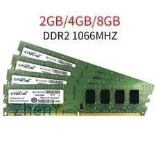 Image of 8GB 4GB 2GB DDR2 1066MHz PC2-8500U DIMM Desktop Overclock Memory RAM Crucial UK