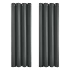 Image of Grey Blackout Thermal Insulated Curtains for Bedroom, 46 X 54 Inch Short Eyelet